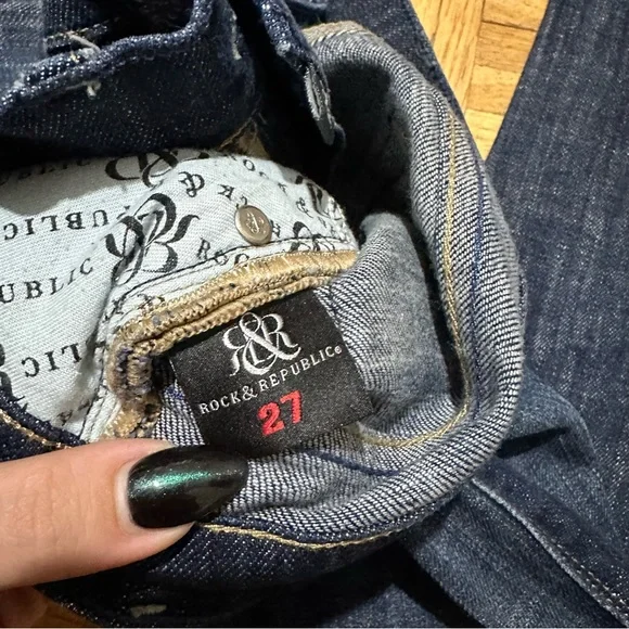 Rock & Republic Dark Wash Jeans Size 27 - Picture 4 of 8